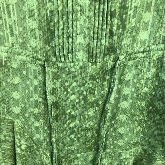 Alex Marie Dress Womens 14 Green Metallic Gold Pleats Shiny Event Occasion NEW - Picture 9 of 16